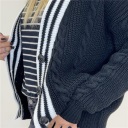 cardigan con bordo a righe contrast
